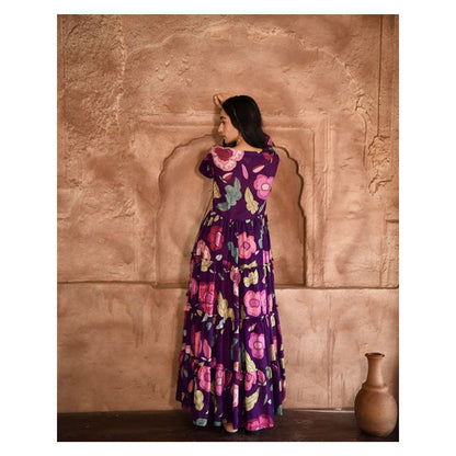 Taro India Floral Purple Dress
