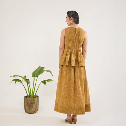 Taro India Mustard Mirage Top with Skirt