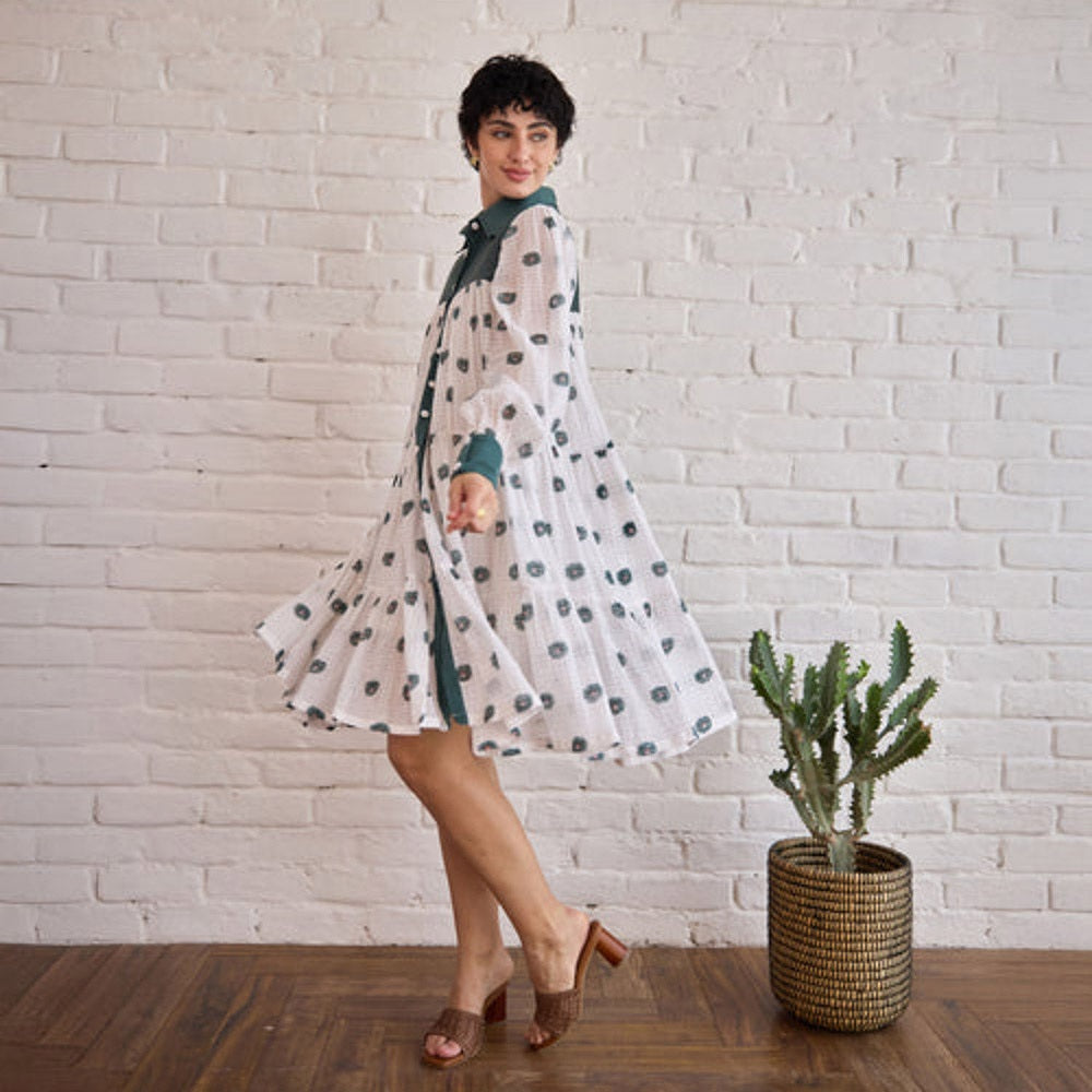 Taro India Forest Meadow Knee Length Dress