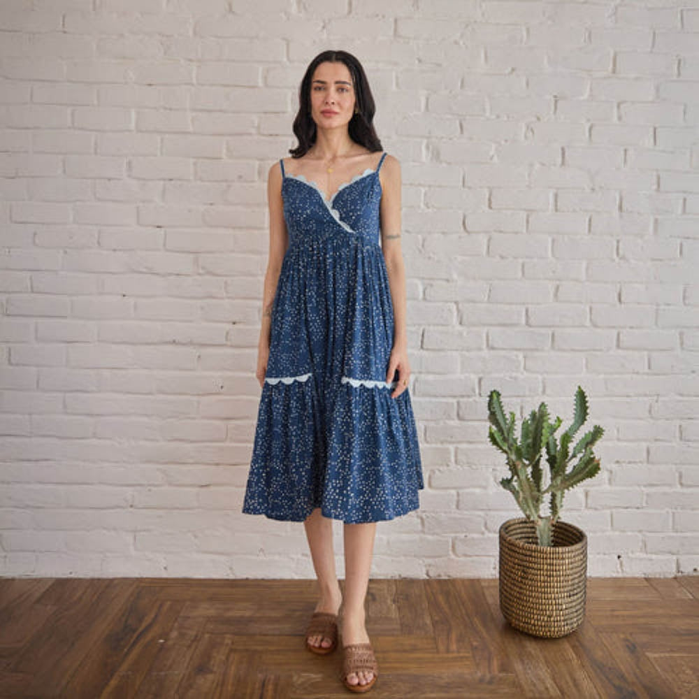 Taro India Starlit Indigo Midi Dress