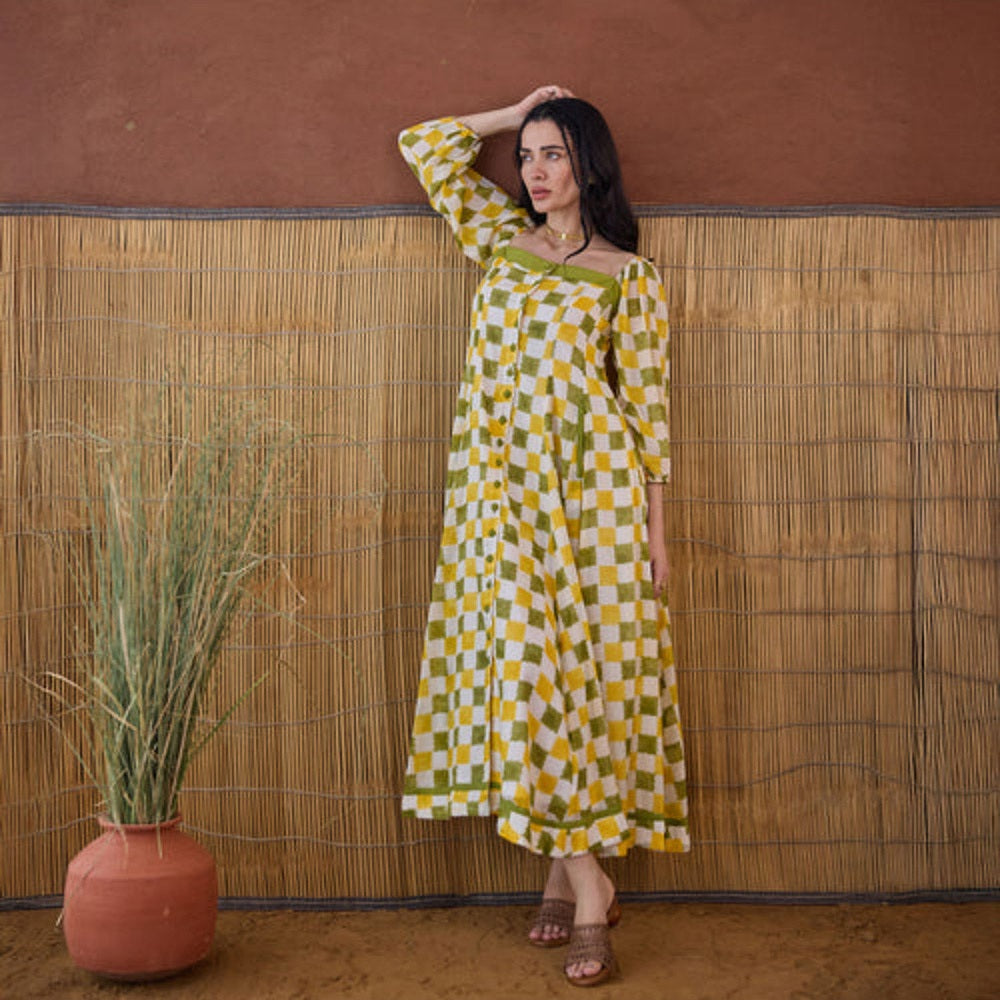 Taro India Lemon Zest Maxi Dress
