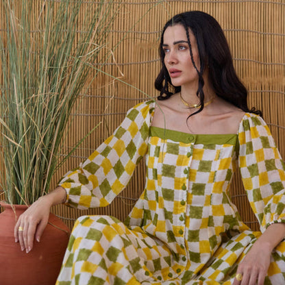 Taro India Lemon Zest Maxi Dress