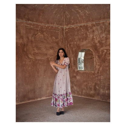 Taro India Cloudy Grey Maxi Dress