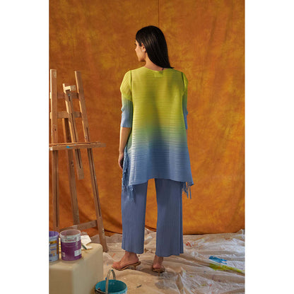 TASUVURE Blue Chic Fringe Ombre Co-Ord (Set of 2)