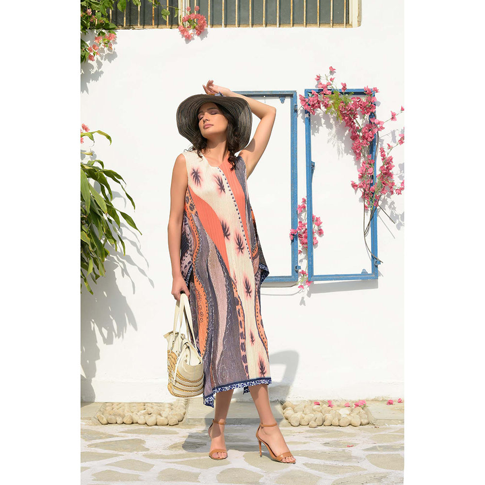 TASUVURE Multi-Colour Bohemian Printed Midi Dress