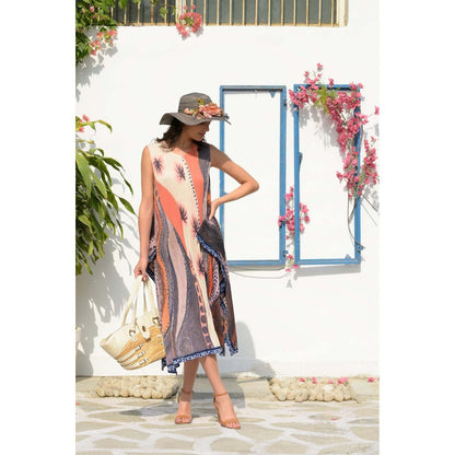 TASUVURE Multi-Colour Bohemian Printed Midi Dress