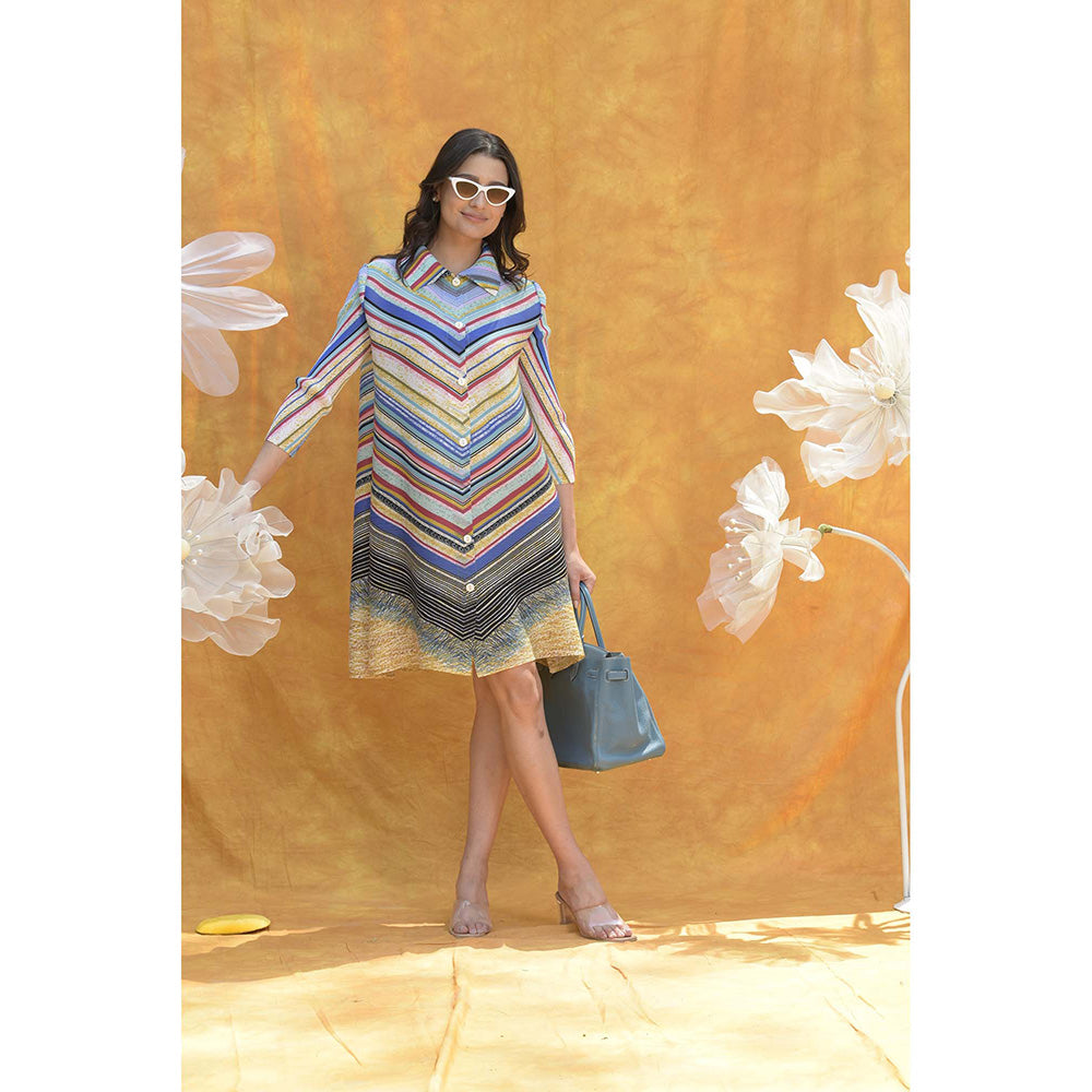 TASUVURE Multi-Colour Colour Me Up Striped Mini Dress