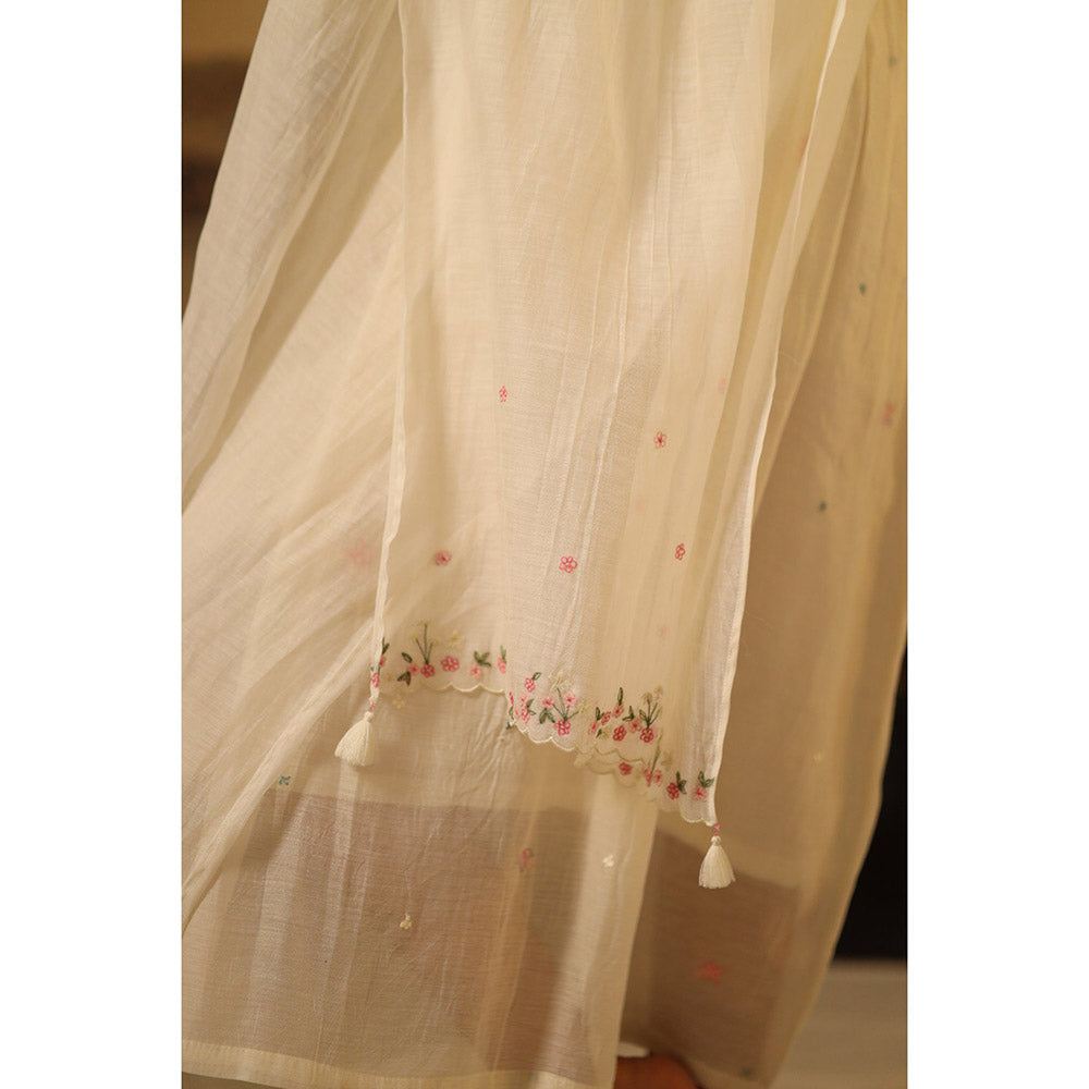 Tatwa Designs Ivory Emb. Scarf