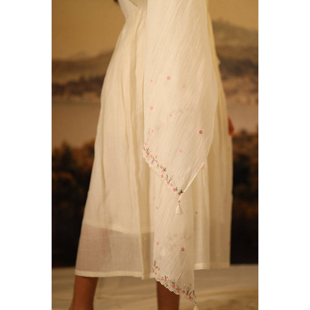 Tatwa Designs Ivory Emb. Scarf