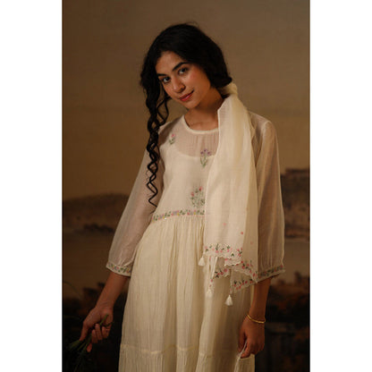 Tatwa Designs Ivory Emb. Scarf