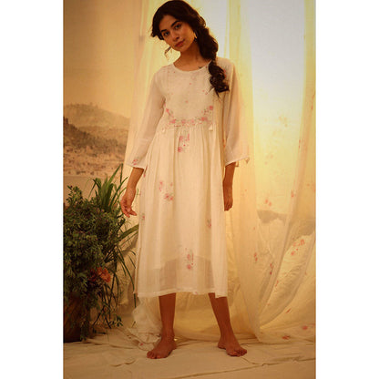 Tatwa Designs Ivory Miniature Rose Print Dress (Set of 2)