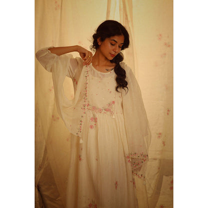 Tatwa Designs Ivory Miniature Rose Print Dress (Set of 2)
