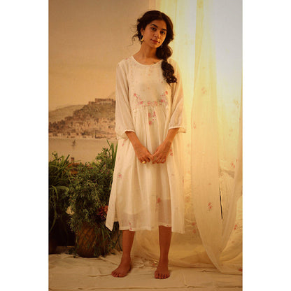 Tatwa Designs Ivory Miniature Rose Print Dress (Set of 2)