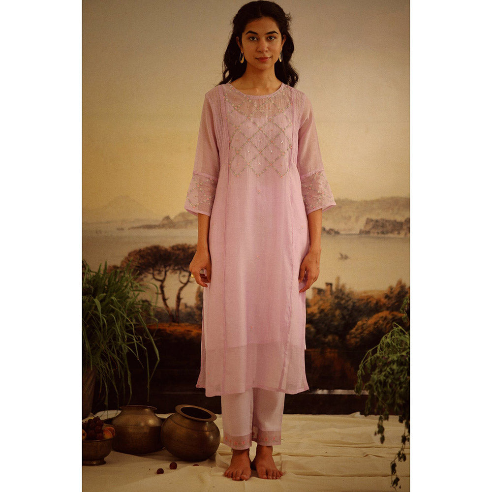 Tatwa Designs Levander Cross Buti Kurta (Set of 3)