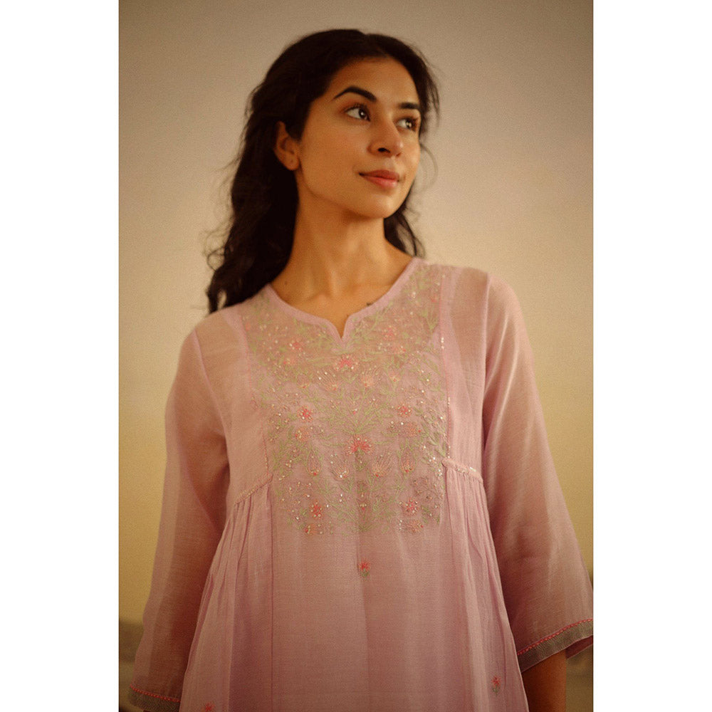 Tatwa Designs Levander Yoke Jaal Kurta (Set of 3)