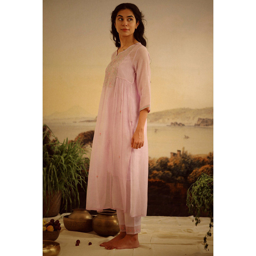 Tatwa Designs Levander Yoke Jaal Kurta (Set of 3)