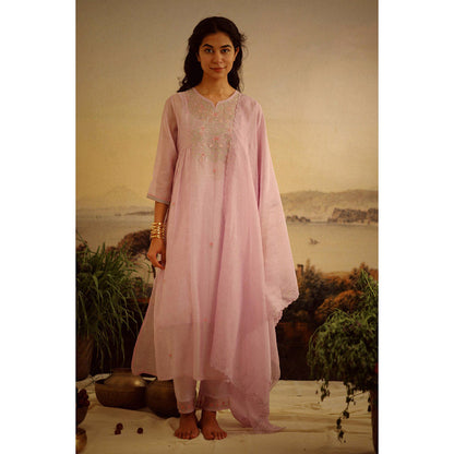 Tatwa Designs Levander Yoke Jaal Kurta (Set of 3)