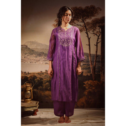 Tatwa Designs Purple Midnight Kurta (Set of 3)