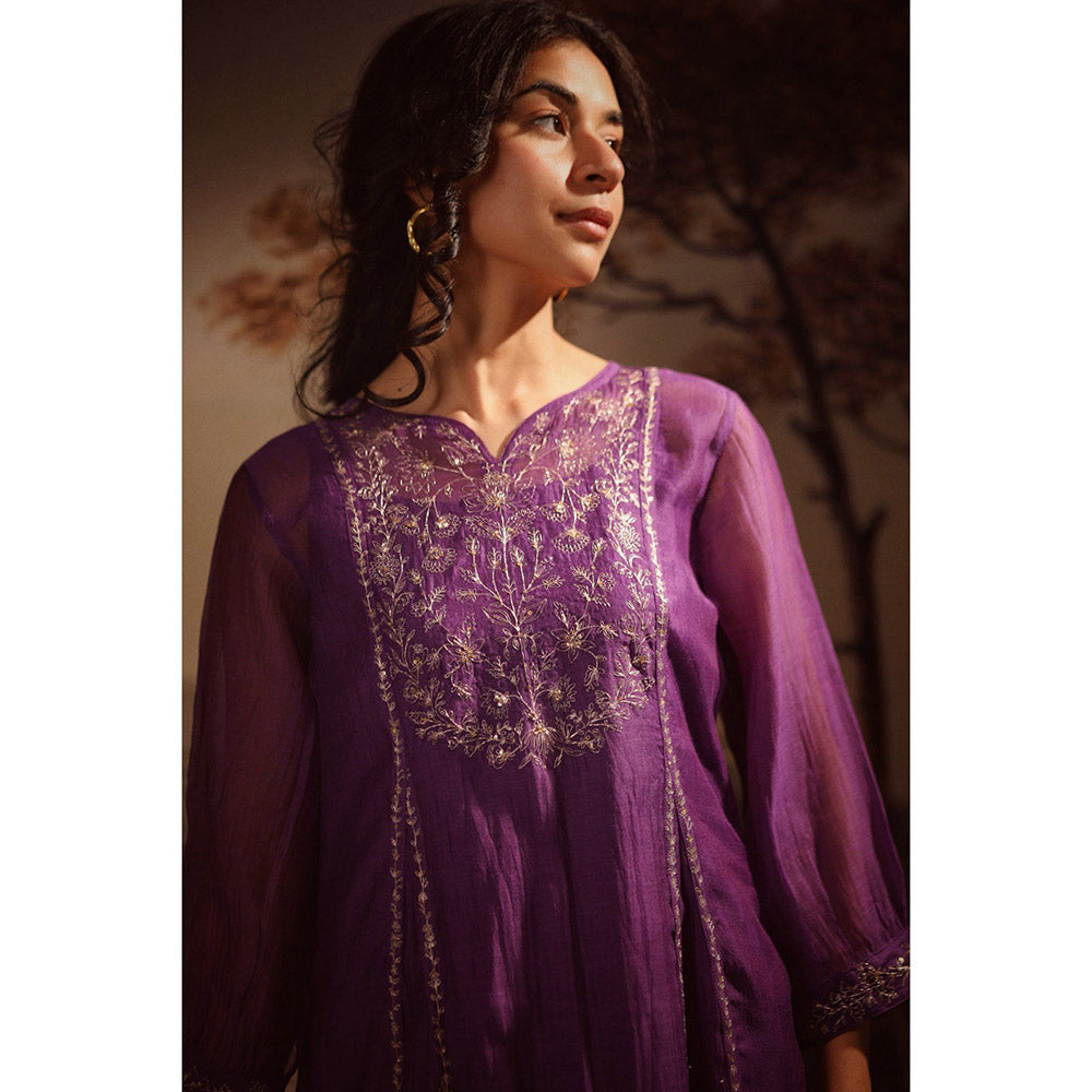 Tatwa Designs Purple Midnight Kurta (Set of 3)