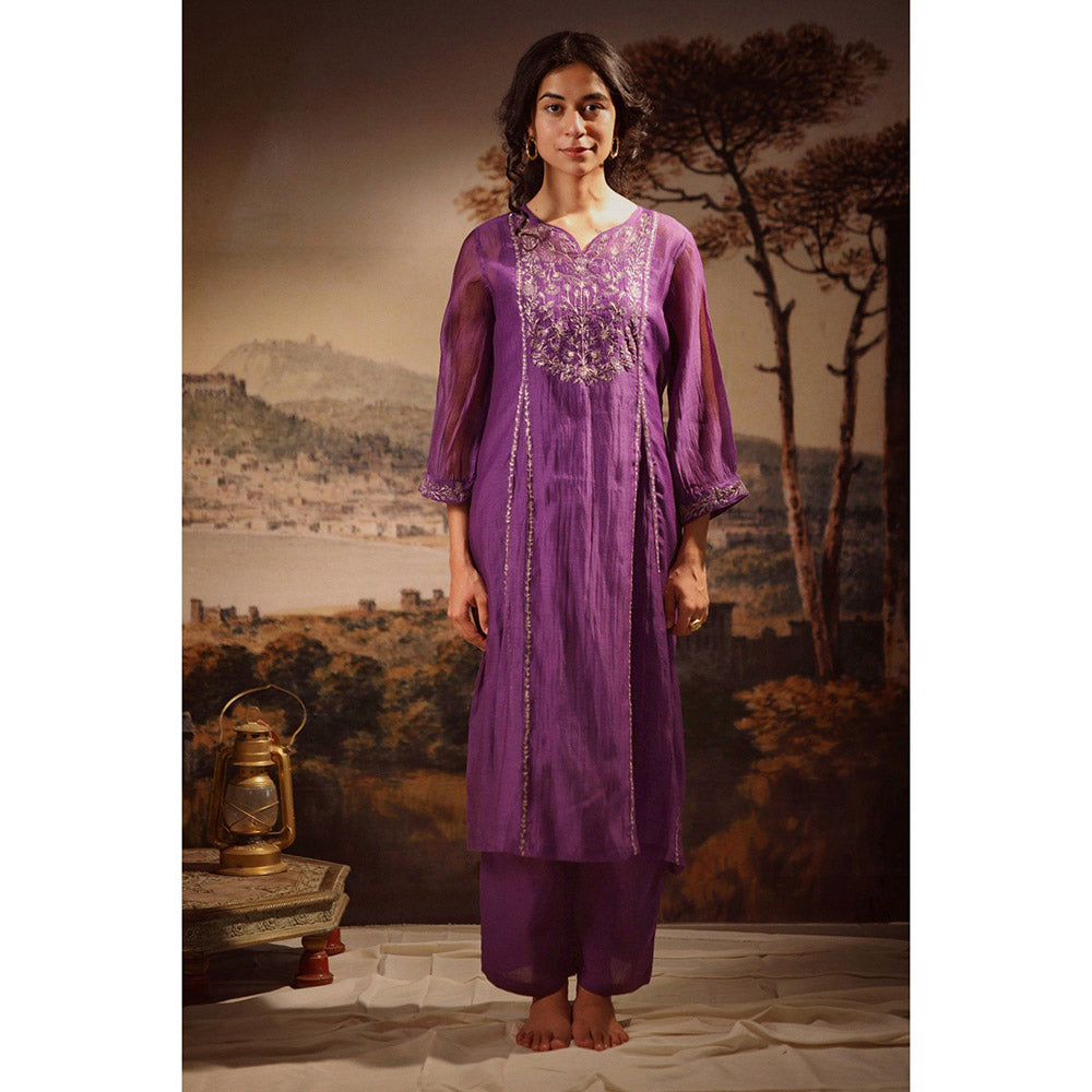 Tatwa Designs Purple Midnight Kurta (Set of 3)