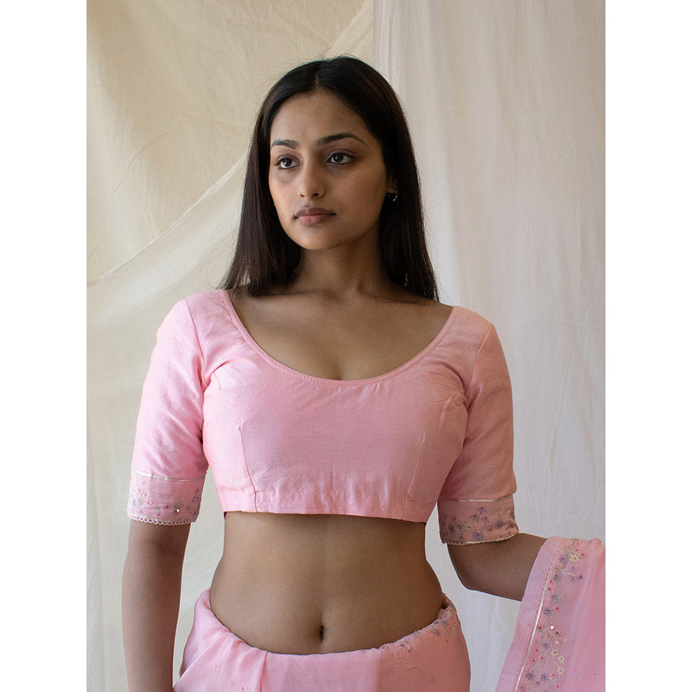 Tatwa Designs Blush Pink Miniature Chanderi Blouse