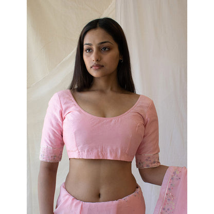 Tatwa Designs Blush Pink Miniature Chanderi Blouse