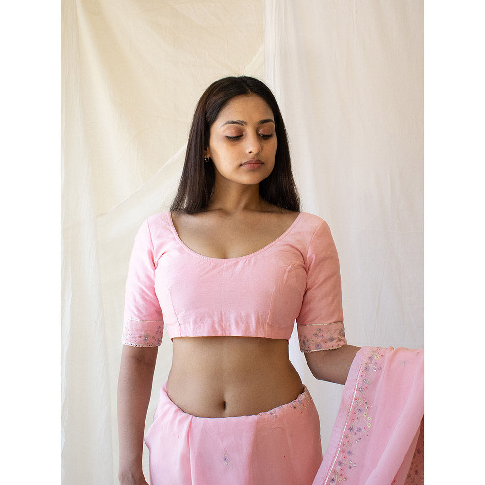 Tatwa Designs Blush Pink Miniature Chanderi Blouse