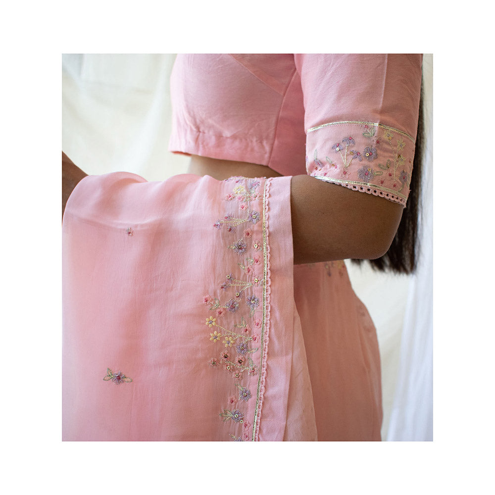 Tatwa Designs Blush Pink Miniature Chanderi Blouse