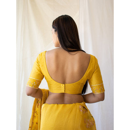 Tatwa Designs Mustard Miniature Chanderi Blouse