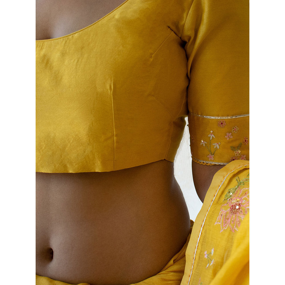 Tatwa Designs Mustard Miniature Chanderi Blouse