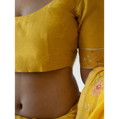 Tatwa Designs Mustard Miniature Chanderi Blouse