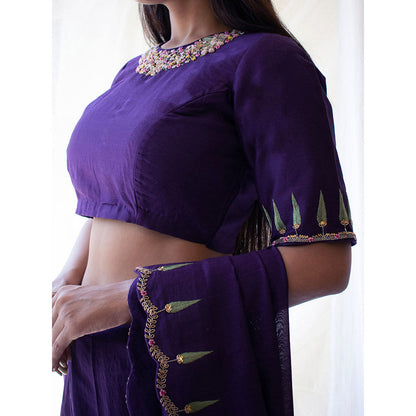 Tatwa Designs Purple Raat Chandani Chanderi Blouse