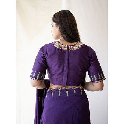 Tatwa Designs Purple Raat Chandani Chanderi Blouse