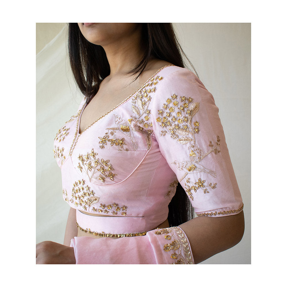 Tatwa Designs Blush Pink Heritage Chanderi Blouse