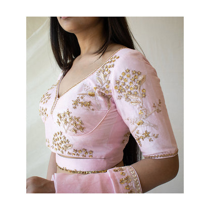 Tatwa Designs Blush Pink Heritage Chanderi Blouse