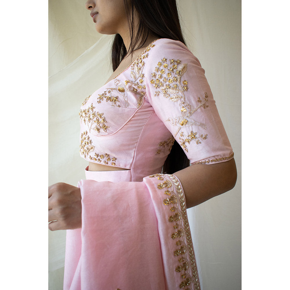 Tatwa Designs Blush Pink Heritage Chanderi Blouse