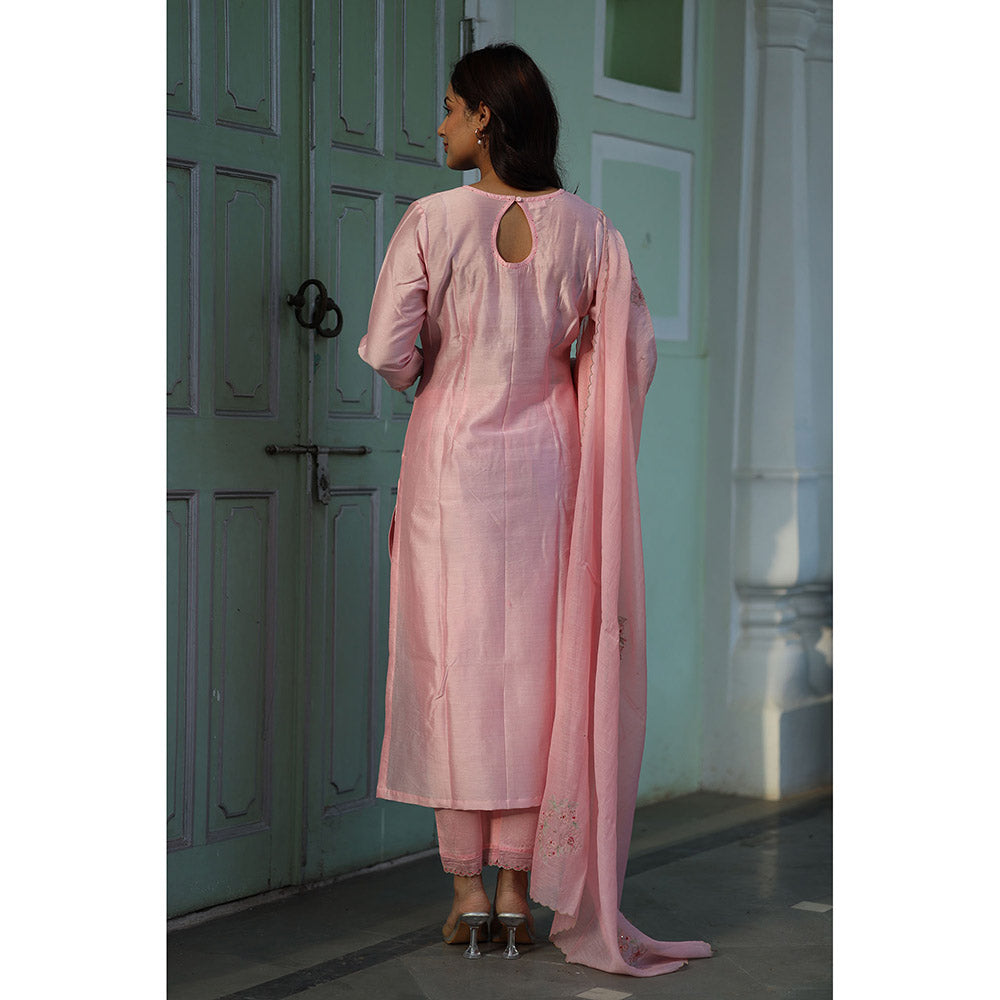 Tatwa Designs Blush Pink Half Lily Kurta with Pant & Dupatta (Set of 3)