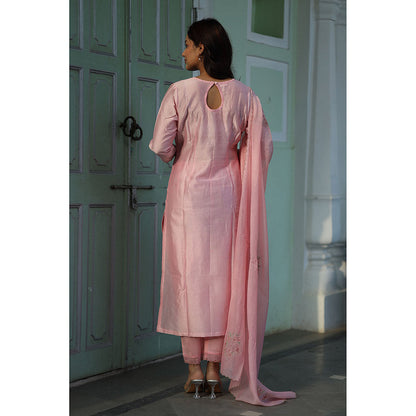Tatwa Designs Blush Pink Half Lily Kurta with Pant & Dupatta (Set of 3)