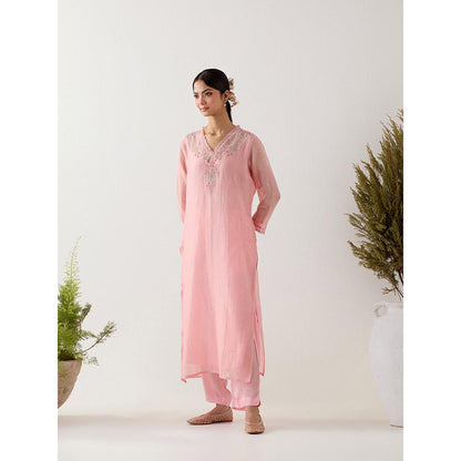 Tatwa Designs Blush Pink Songbird Kurta with Pant (Set of 2)