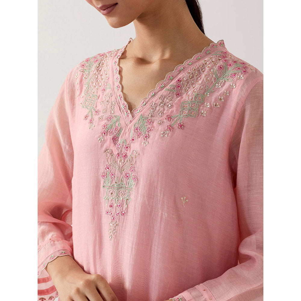 Tatwa Designs Blush Pink Songbird Kurta with Pant (Set of 2)