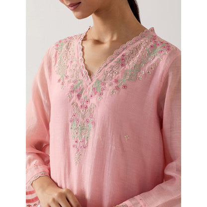 Tatwa Designs Blush Pink Songbird Kurta with Pant (Set of 2)