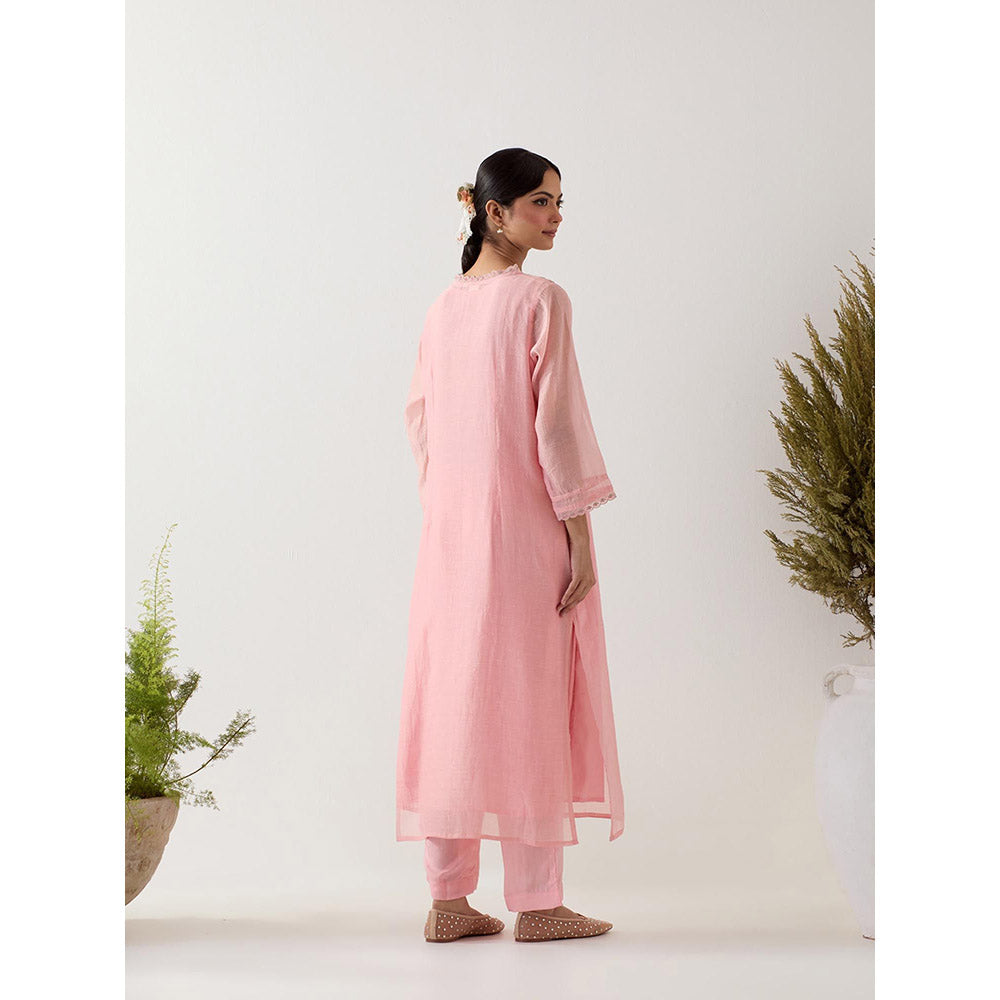 Tatwa Designs Blush Pink Songbird Kurta with Pant (Set of 2)