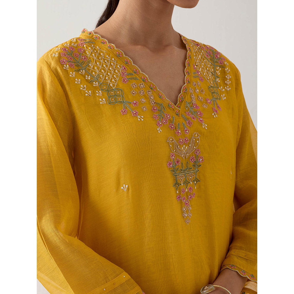 Tatwa Designs Mustard Songbird Kurta with Pant (Set of 2)