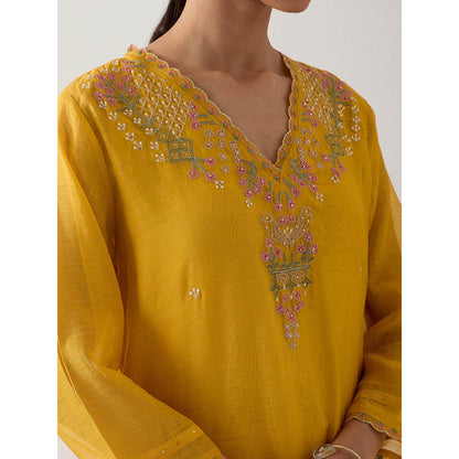 Tatwa Designs Mustard Songbird Kurta with Pant (Set of 2)