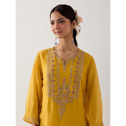 Tatwa Designs Mustard Stardust Kurta with Pant (Set of 2)