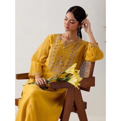 Tatwa Designs Mustard Stardust Kurta with Pant (Set of 2)
