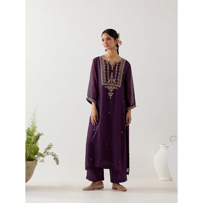 Tatwa Designs Purple Stardust Kurta with Palazzo (Set of 2)