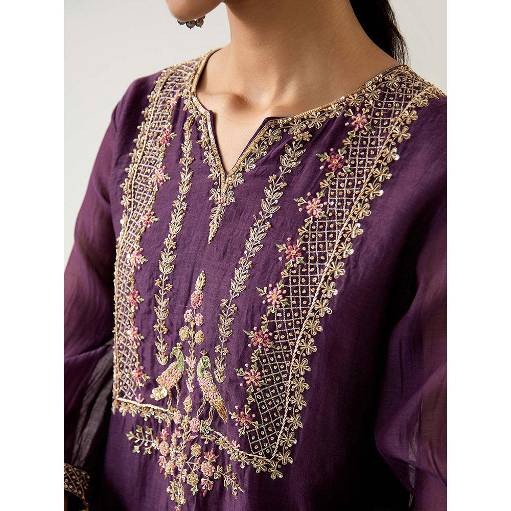 Tatwa Designs Purple Stardust Kurta with Palazzo (Set of 2)