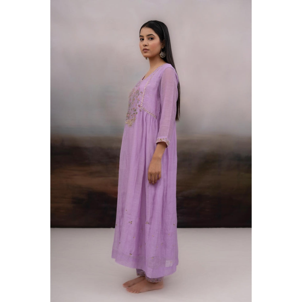 Tatwa Designs Lavender Falling Stars Kurta with Pant and Dupatta (Set of 3)