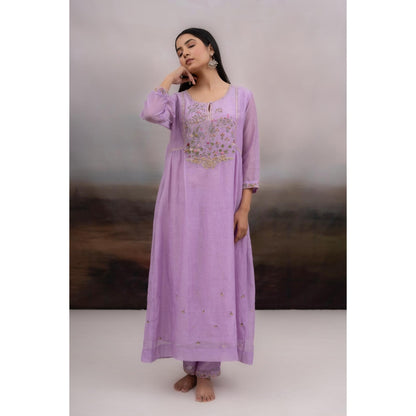 Tatwa Designs Lavender Falling Stars Kurta with Pant and Dupatta (Set of 3)